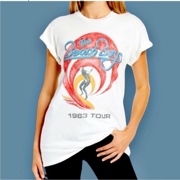 Daydreamer Tops - Daydreamer x Free People The Beach Boys 1983 Tour Tee OS NWOT